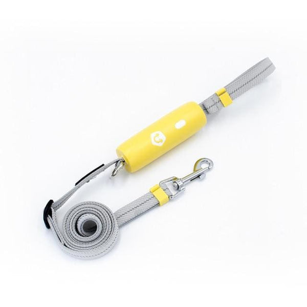 Hands Free Retractable Dog Lead - Yellow - retractble lead