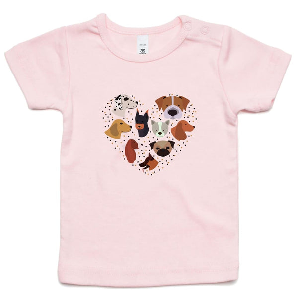 Heart full of Dogs Infant Wee Tee - Pink / 0-3m - Baby & 