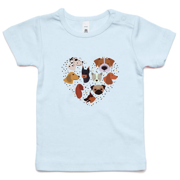 Heart full of Dogs Infant Wee Tee - Powder Blue / 0-3m - 