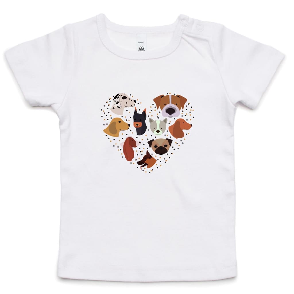 Heart full of Dogs Infant Wee Tee - White / 0-3m - Baby & 
