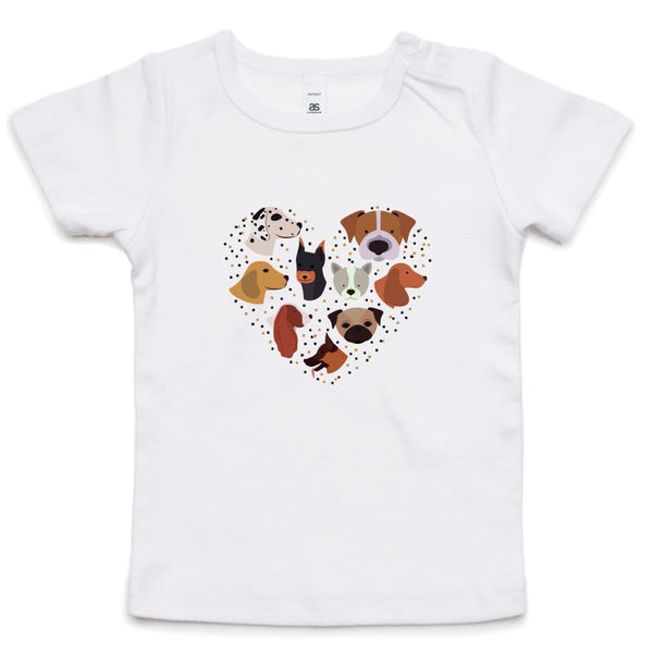 Heart full of Dogs Infant Wee Tee - White / 0-3m - Baby & 