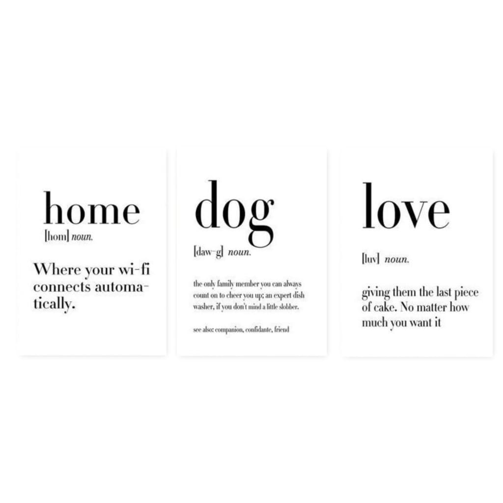 "Home / Dog / Love" Definition Canvas Prints - Max & Cocoa 