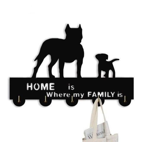 Home is Where My Family Is Wall Hook - Bull Terrier - wall 