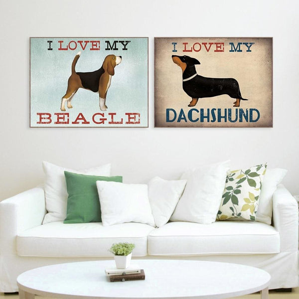 I Love My Dachshund Canvas Print - Max & Cocoa 