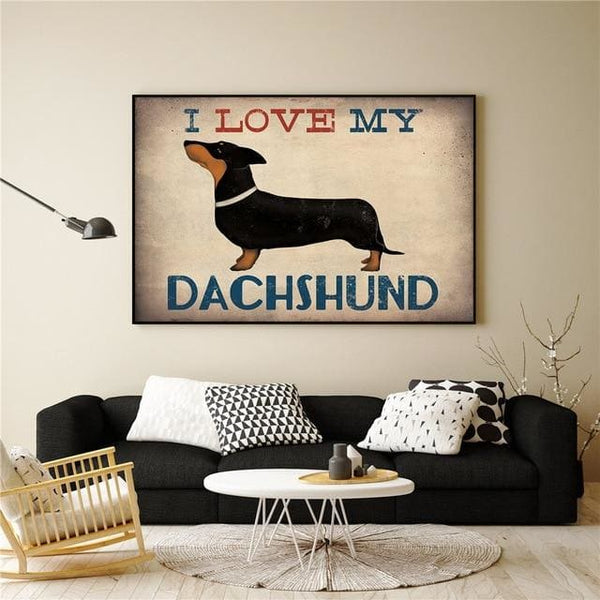I Love My Dachshund Canvas Print - Max & Cocoa 