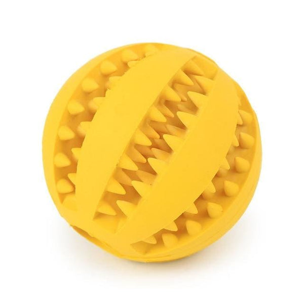Interactive Dog Chew Treat Ball - Yellow / 5cm / 1.9in - 