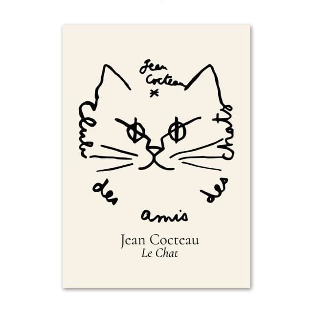 Jean Cocteau’s Le Club Des Ami Des Chats Canvas Print - 