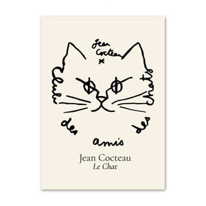 Jean Cocteau’s Le Club Des Ami Des Chats Canvas Print - 