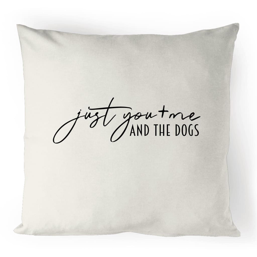Just You Me & The Dogs 100% Linen Cushion Cover - Natural / 