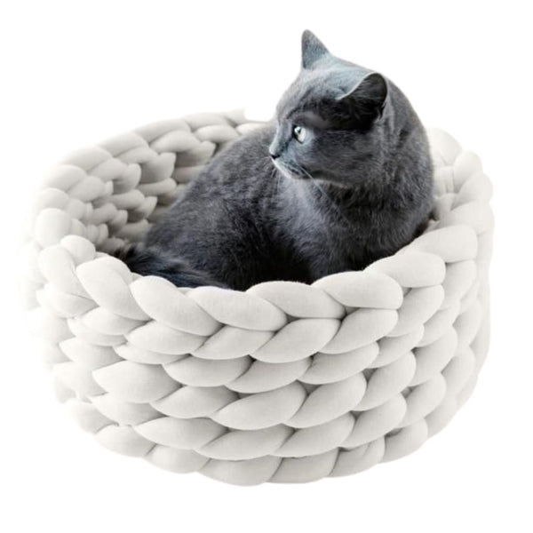 Knitted Pet Nest - White / XXL - pet bed