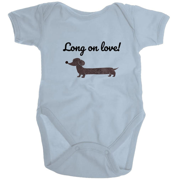 Long on Love Organic Baby Romper Onesie - Sky Blue / Baby 00
