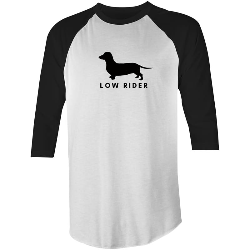 Low Rider Men’s 3/4 Sleeve T-Shirt - White/Black / Extra 