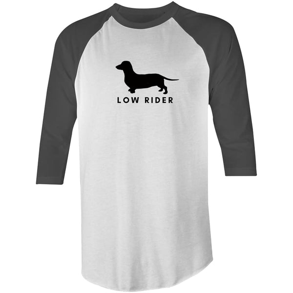 Low Rider Men’s 3/4 Sleeve T-Shirt - White/Charcoal / Extra 