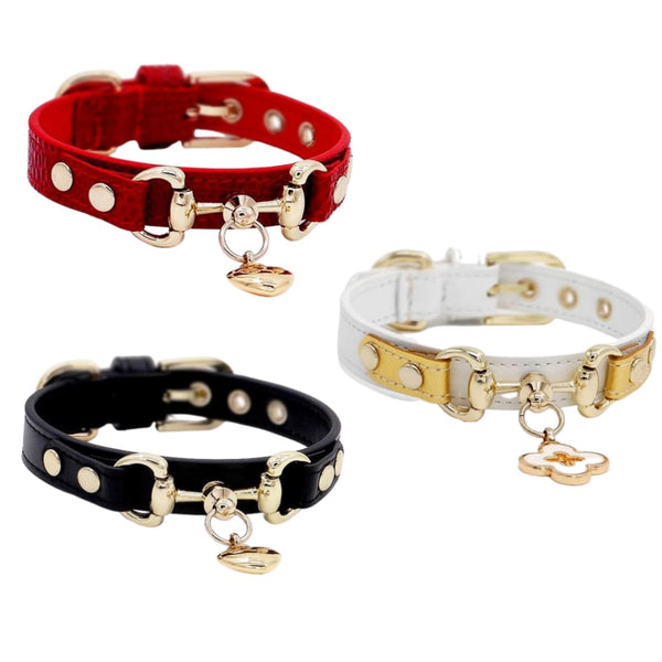 Luxury Genuine Leather Pet Collar - collar