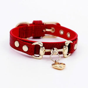 Luxury Genuine Leather Pet Collar - Red / XS - collar