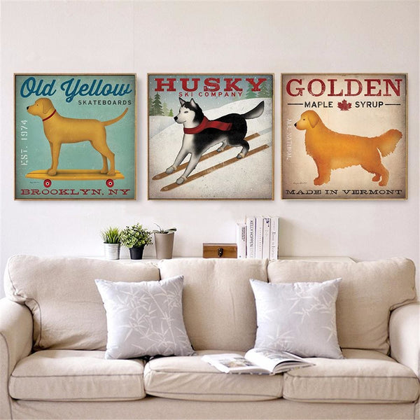Old Yellow Skateboards Canvas Print - Max & Cocoa 