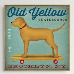 Old Yellow Skateboards Canvas Print - Max & Cocoa 