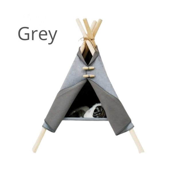 Pet Teepee - Grey - pet tent