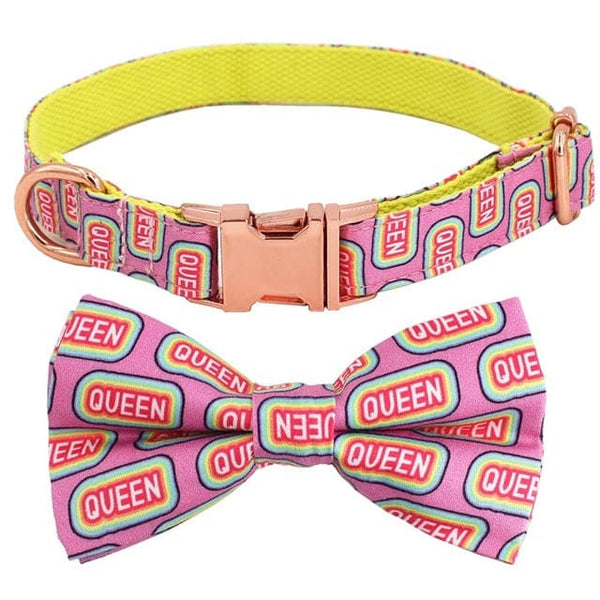Queen Bow Tie Collar & Leash - collar only / XS - Dog Collar