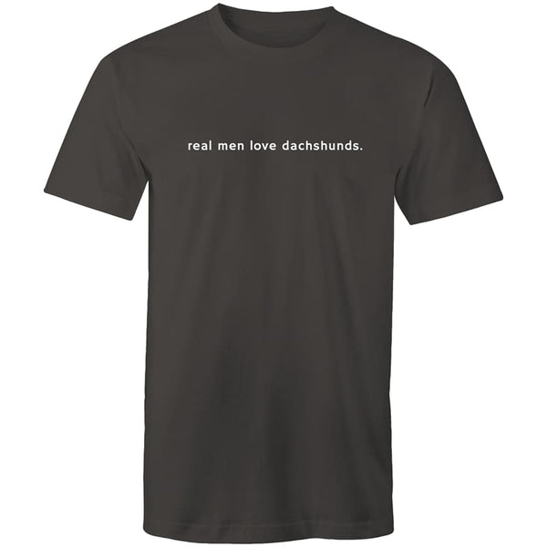 Real Men Love Dachshunds Mens T-Shirt - Charcoal / Small - 