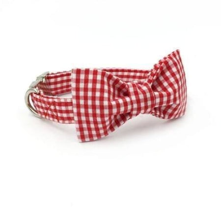 Red gingham online dog collar