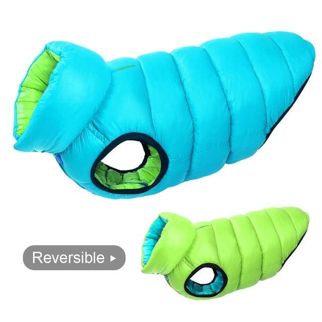 Reversible Dog Puffer Vest - Green / S40 - dog vest