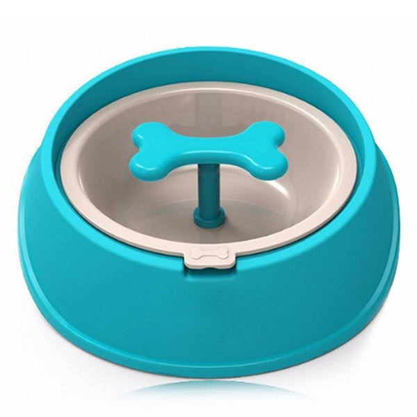 Slow Feeder Dog Bowl - Blue - slow feeder bowl