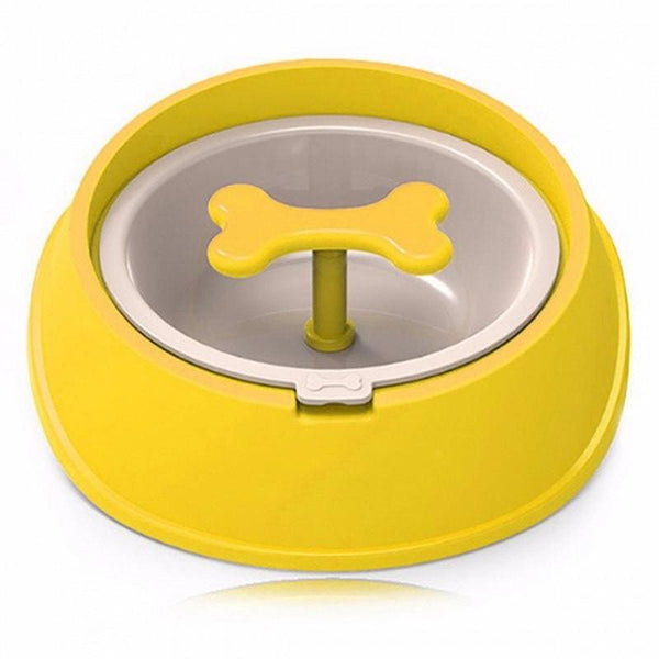 Slow Feeder Dog Bowl - Yellow - slow feeder bowl