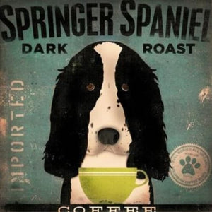 Springer Spaniel Dark Roast Canvas Print - Max & Cocoa 