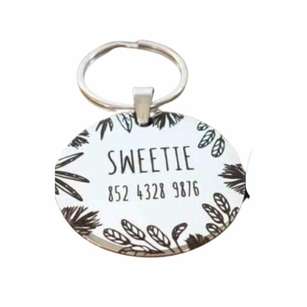 Stainless steel dog identification tag - Leafage Dog ID Tag 