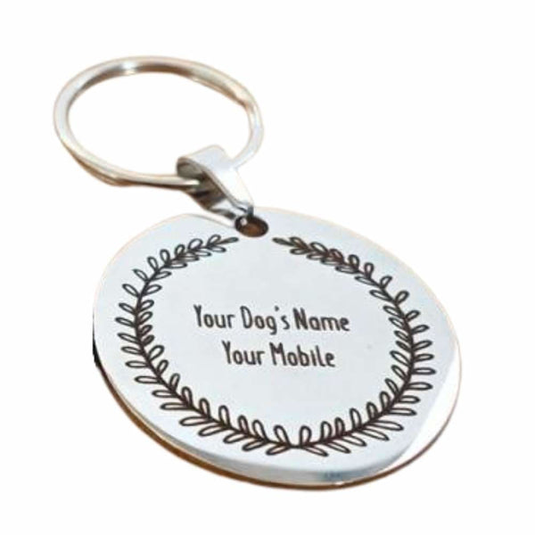 Stainless steel dog identification tag - Rattan Dog ID Tag -