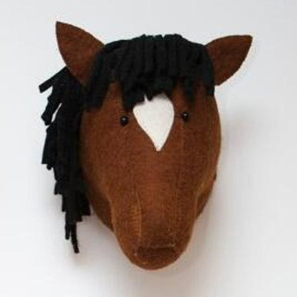Stuffed Wall Mounted Donkey & Horse - Brown Horse - stuffed 