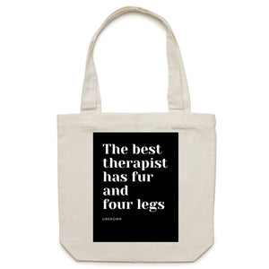 The Best Therapist Canvas Tote Bag - Cream / One-Size - tote