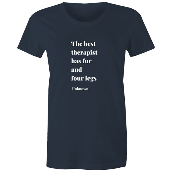 The Best Therapist Women’s Tee - Navy / Extra Small - 