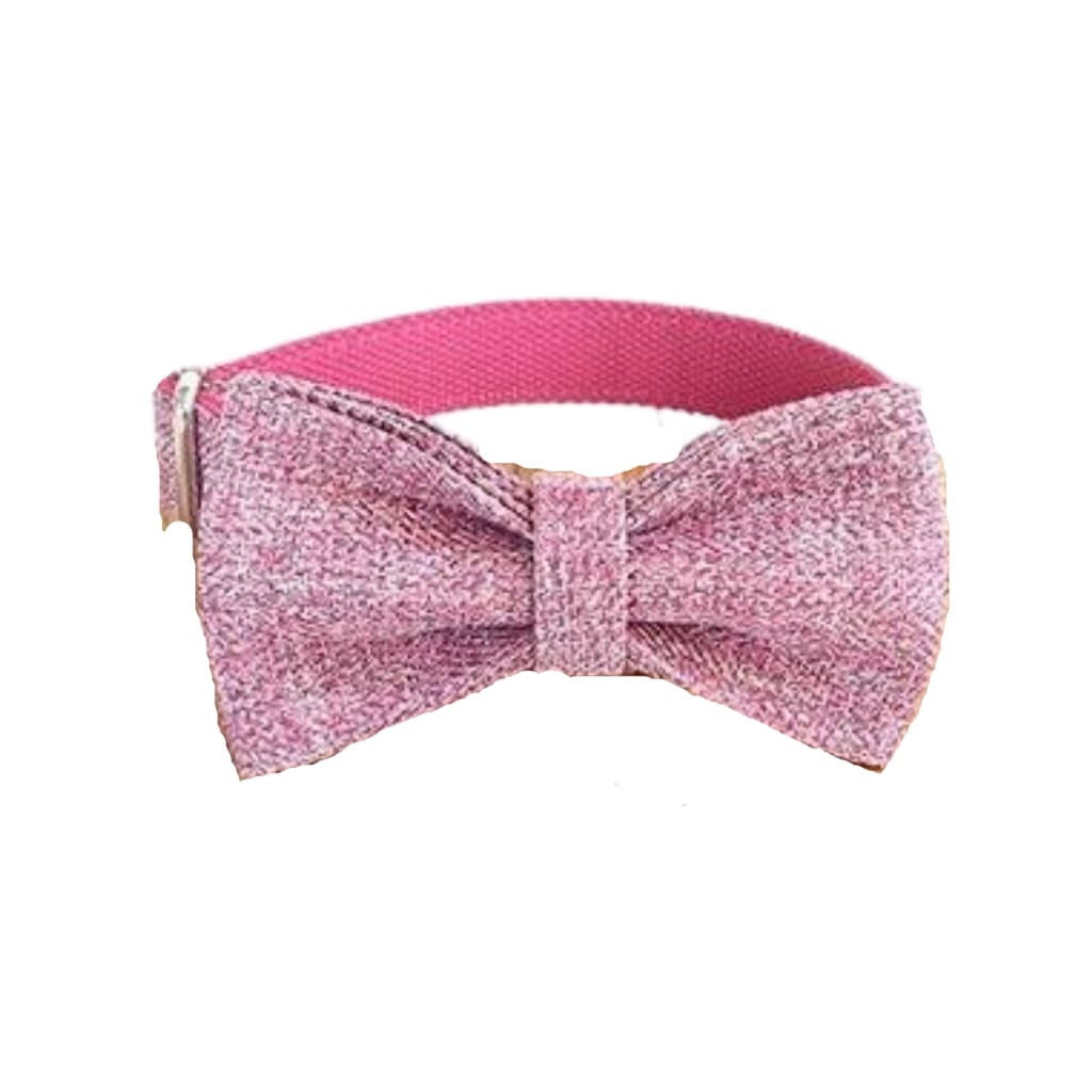 The Pink Suit Bow Tie Dog Collar & Leash - Dog Collar Bow 