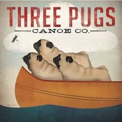 Three Pugs Canoe Company Canvas Print - Max & Cocoa 