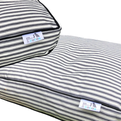 Ticking Stripes Signature Max & Cocoa Dog Bed - pet bed