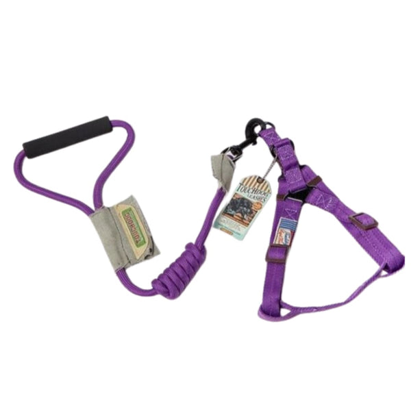 Touchdog Dog Harness & Leash Set - Purple / L - Collar & 