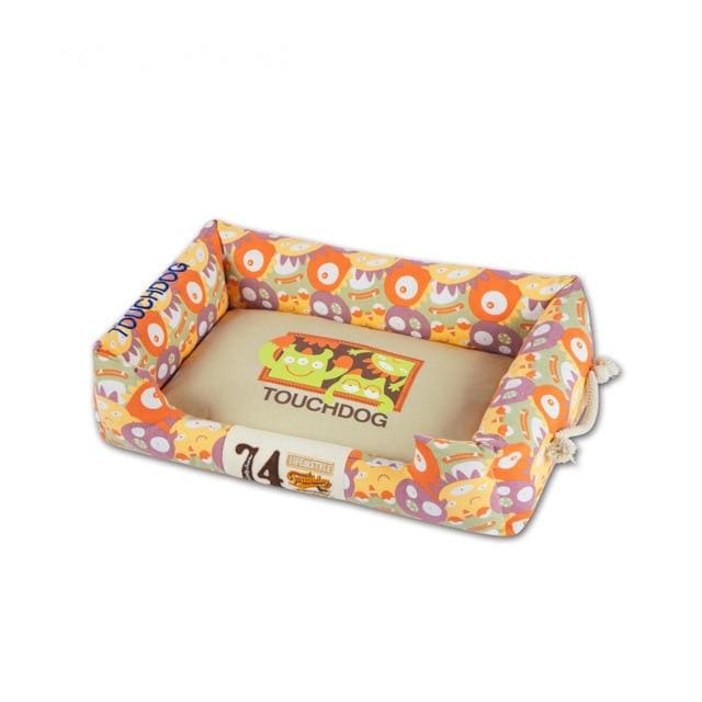 Touchdog Little Monsters Pet Bed - Orange / S - pet bed