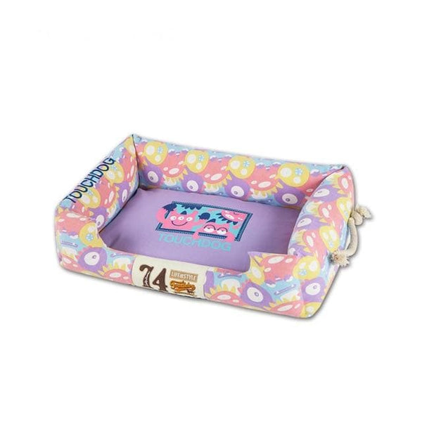 Touchdog Little Monsters Pet Bed - Purple / S - pet bed