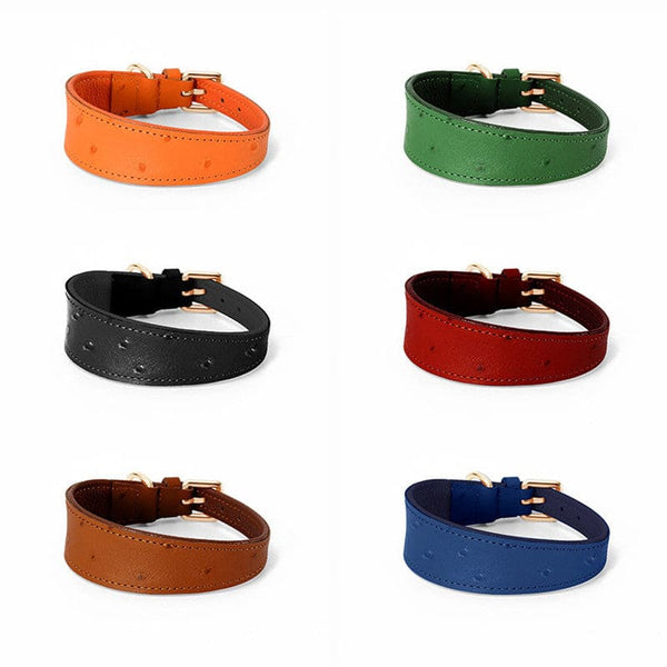 Wide Leather Dog Collar - Pet Supplies