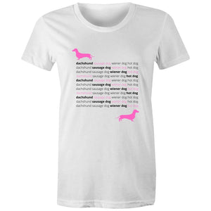 Women’s Dachshund Sausage Dog Wiener Dog Hot Dog Organic Tee